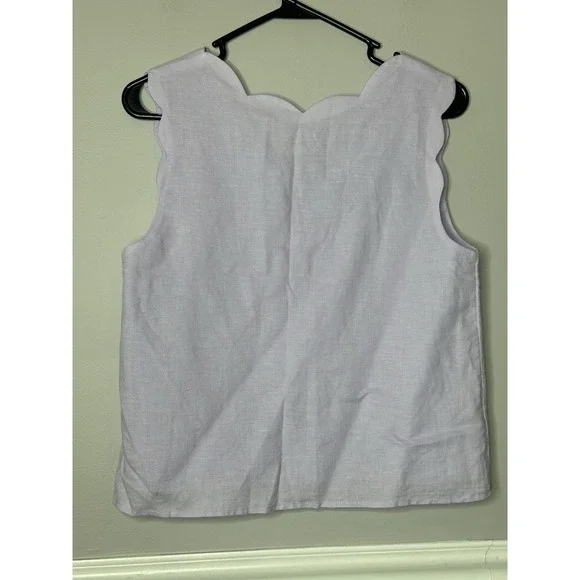 Banana Republic Linen Top Scalloped Hem Lavender Sz XS - Picture 3 of 6